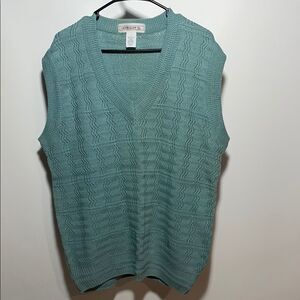 Grand Slam Green V-Neck Textured Sweater
